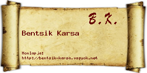 Bentsik Karsa névjegykártya